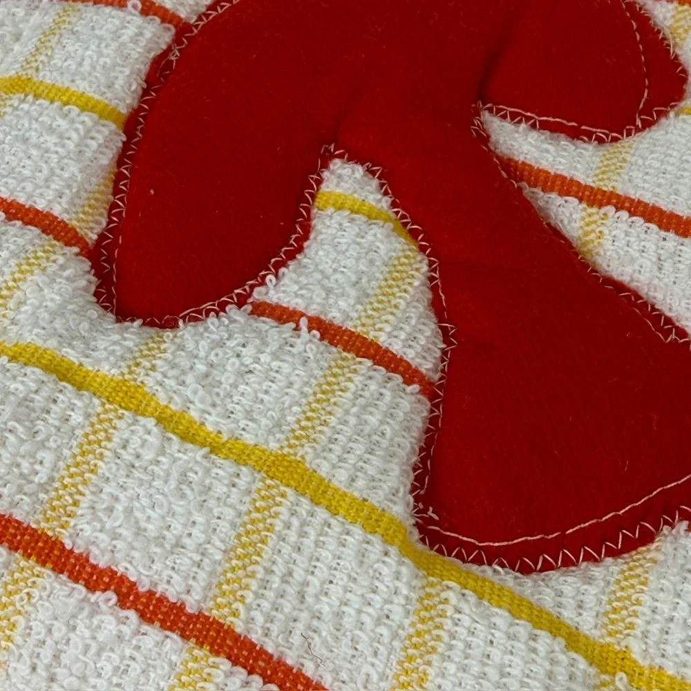 Vintage 70's Mushroom Kitchen Hand Dish Wash Towel Cotton Terry Cloth Pot Holder